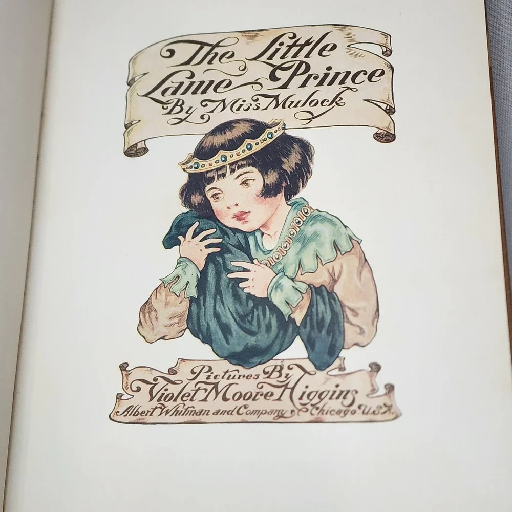 Albert Whitman The Little Lame Prince Tan Antique Illustrated Book 1930 Mulock
